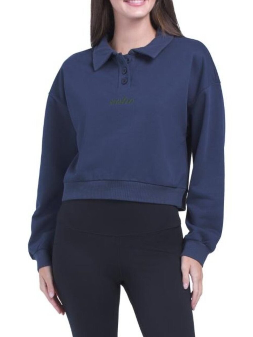 ALEXIA ADMOR Kairo Long Sleeve Embroidered Polo Shirt